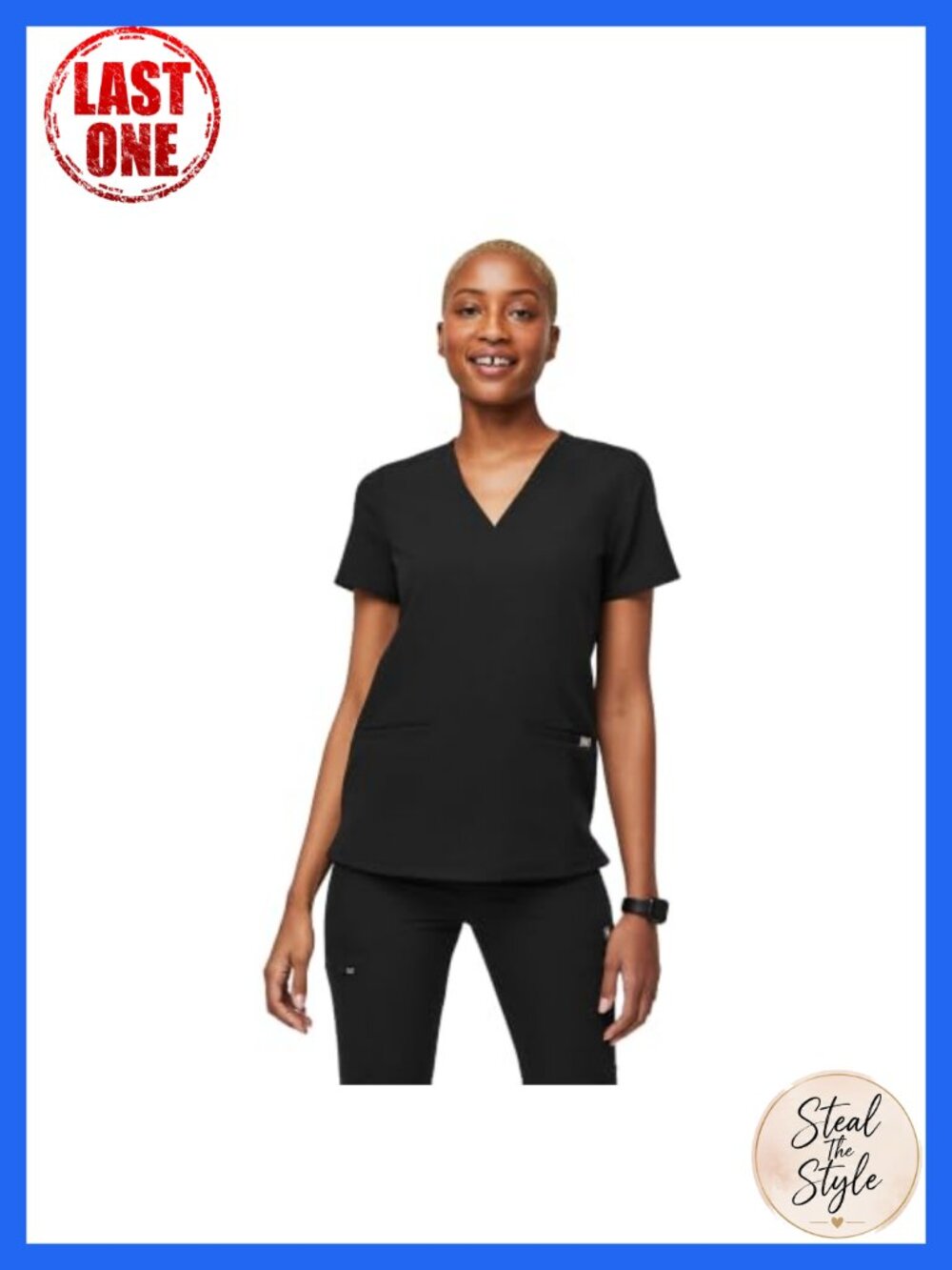 FIGS Casma Scrub Top Women V-Neck 3-Pocket FIONx Stretch Medical